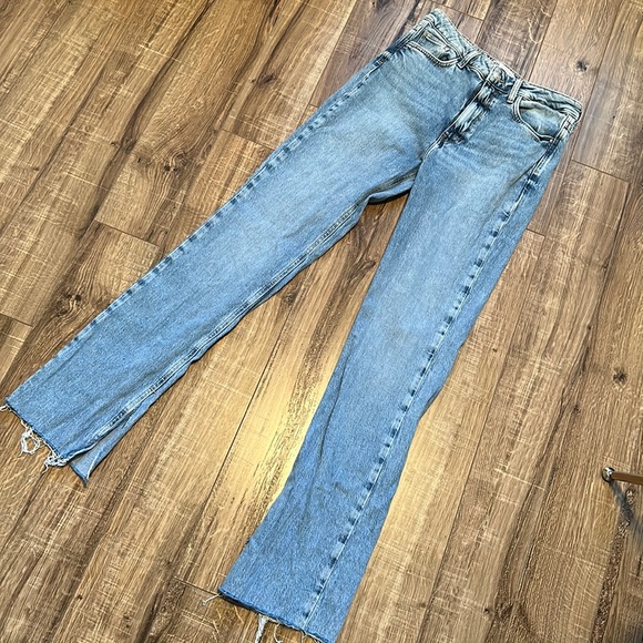 Zara 1975 High Rise Slim Flare Jeans with Slit - Picture 5 of 12